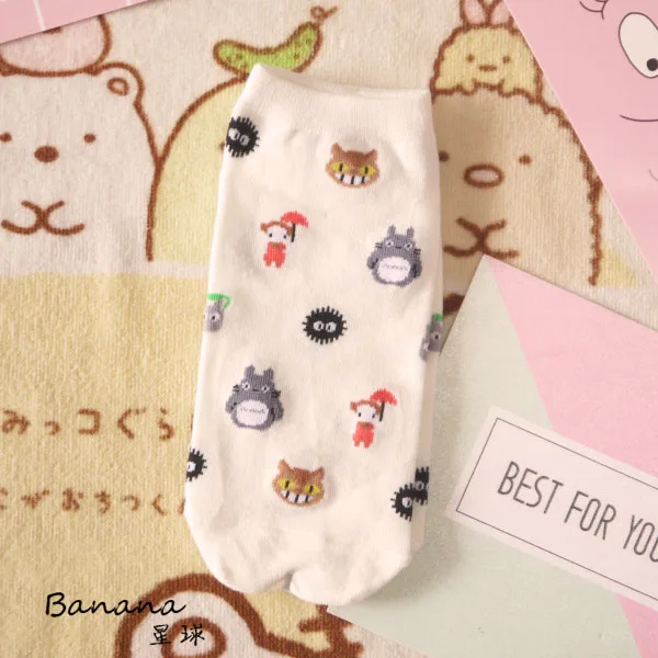 Totoro носки miyazaki носки с котами из мультфильма catbus милые носки розовый sox Япония студия ghibli kawaii стиль 20 пар/лот