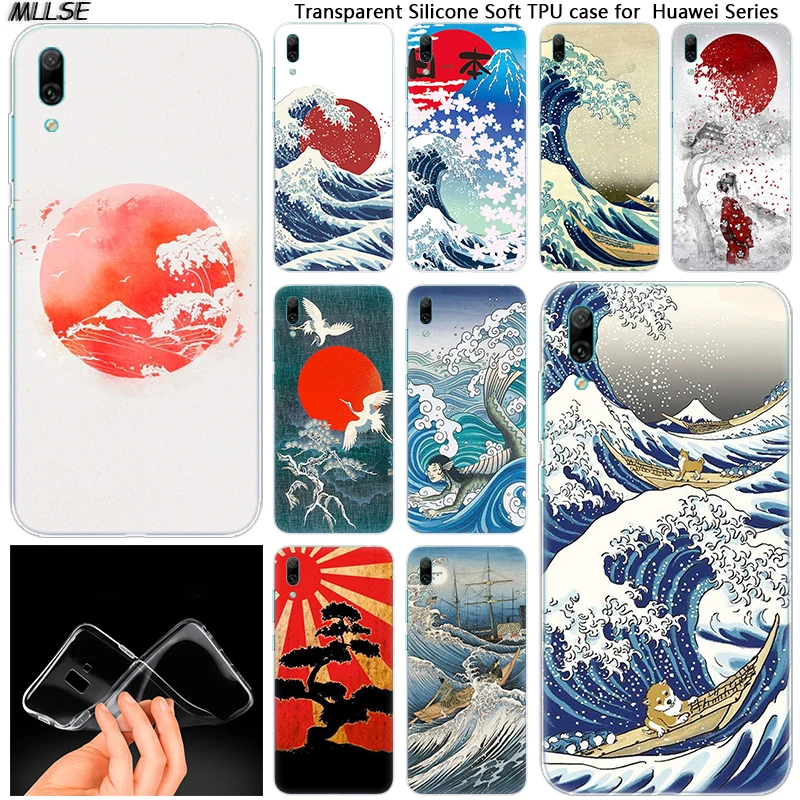 Мягкий силиконовый чехол с рисунком морской волны для Huawei Mate 10 20 Lite Pro Enjoy 8 9E Y6 Y5 2017