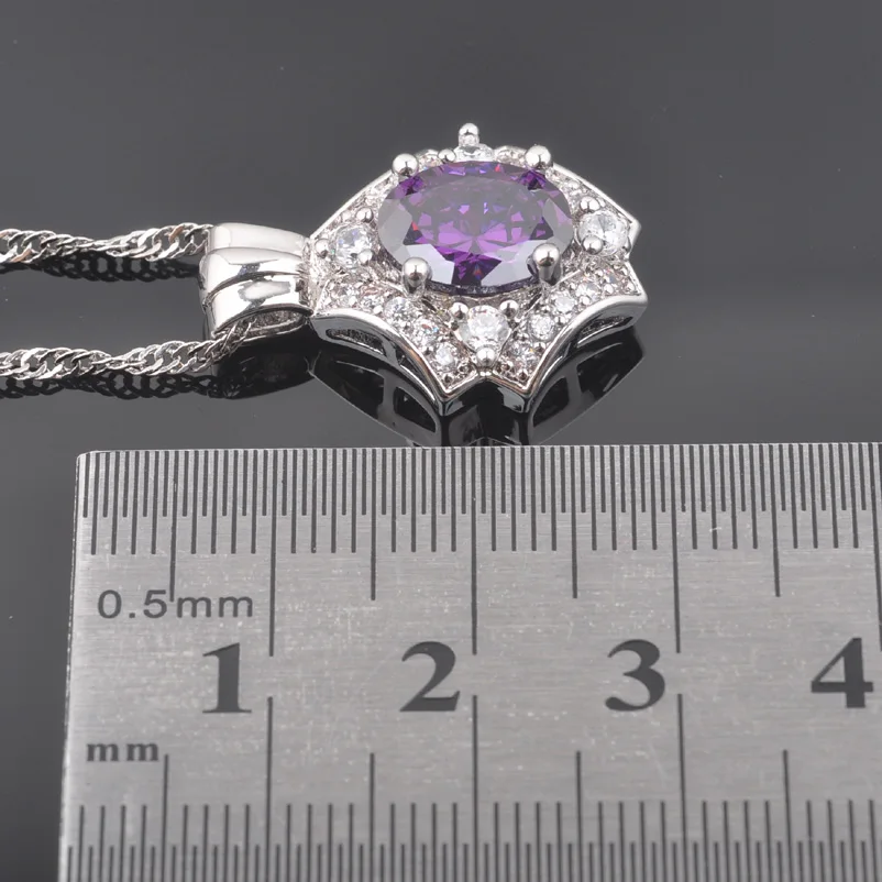 FAHOYO блестящие фиолетовые циркониевые белые с фианитом Женские Ювелирные наборы