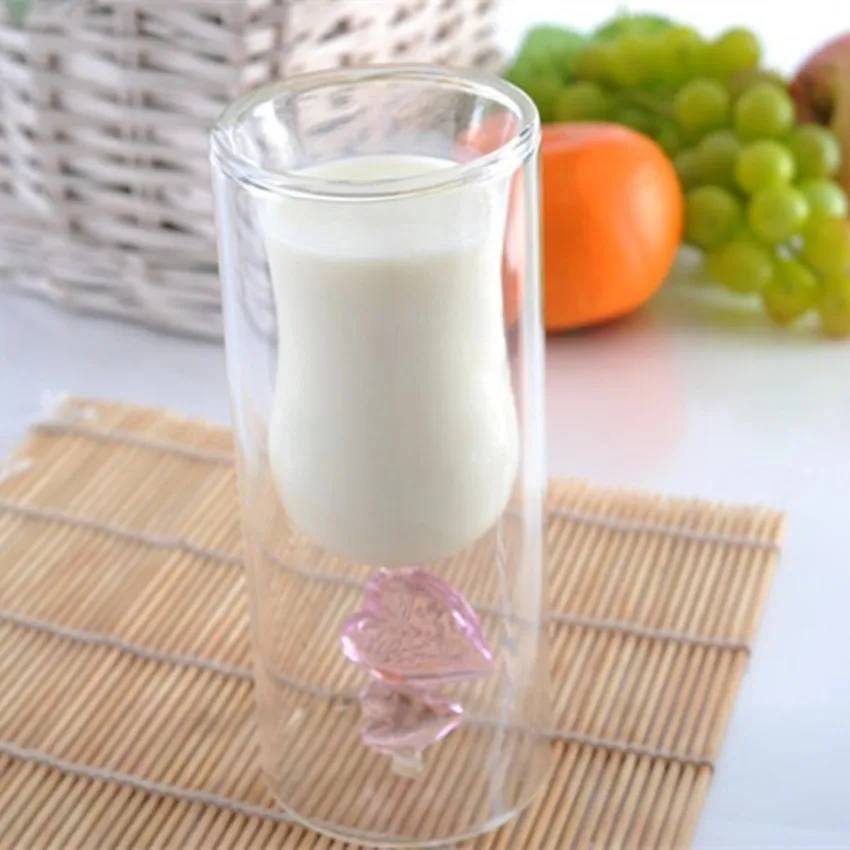 1 шт. креативный стеклянный бокал с двойными стенками надписью Love стеклянная