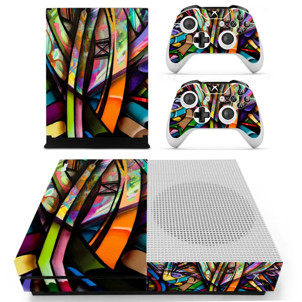 Граффити виниловая кожа наклеивающиеся Переводные картинки для детей xbox One S консоль с двумя беспроводными контроллерами кожи