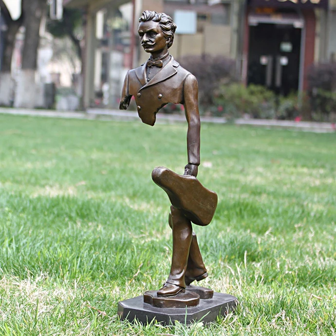 

Violin copper sculpture art musical instrument decoration gift home Bronze Decorated Material statue Carving Noble real Brass