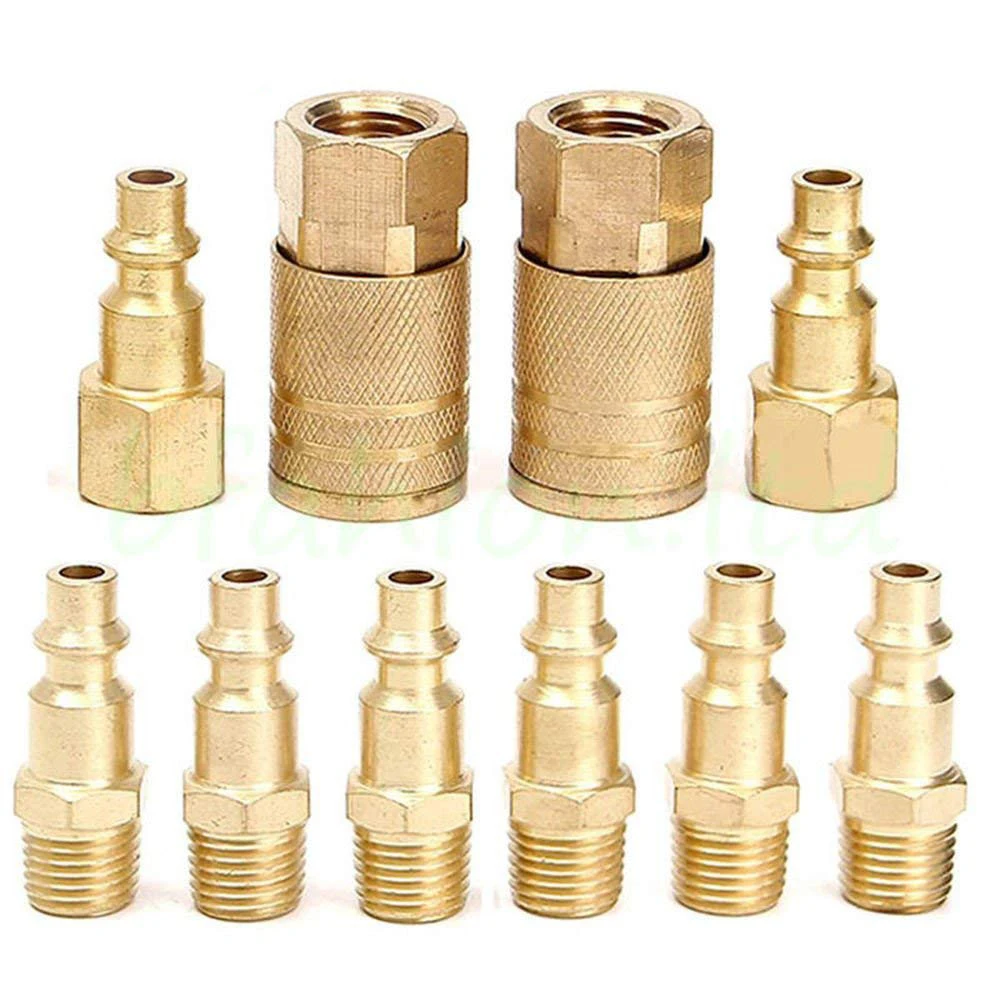 10 PCs USA Style Brass Quick Realease Air Line Coupler Connector Set For Compressor Tools | Обустройство дома