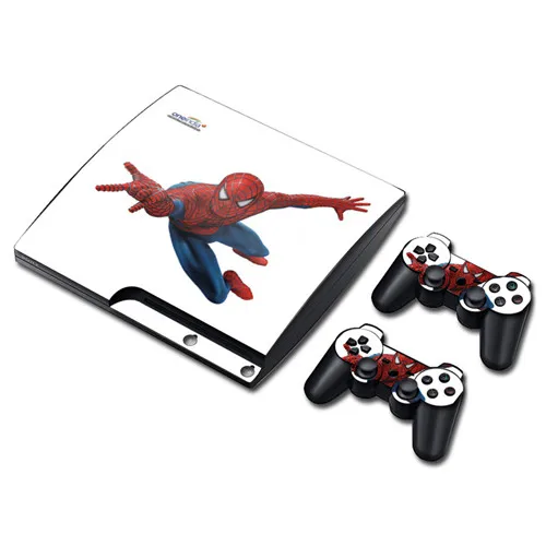 0375 Марвел Человек-паук Кожа Наклейка для PS3 Slim playstation 3 консоли и контроллеры для PS3 скины наклейки Винил - Цвет: 0375