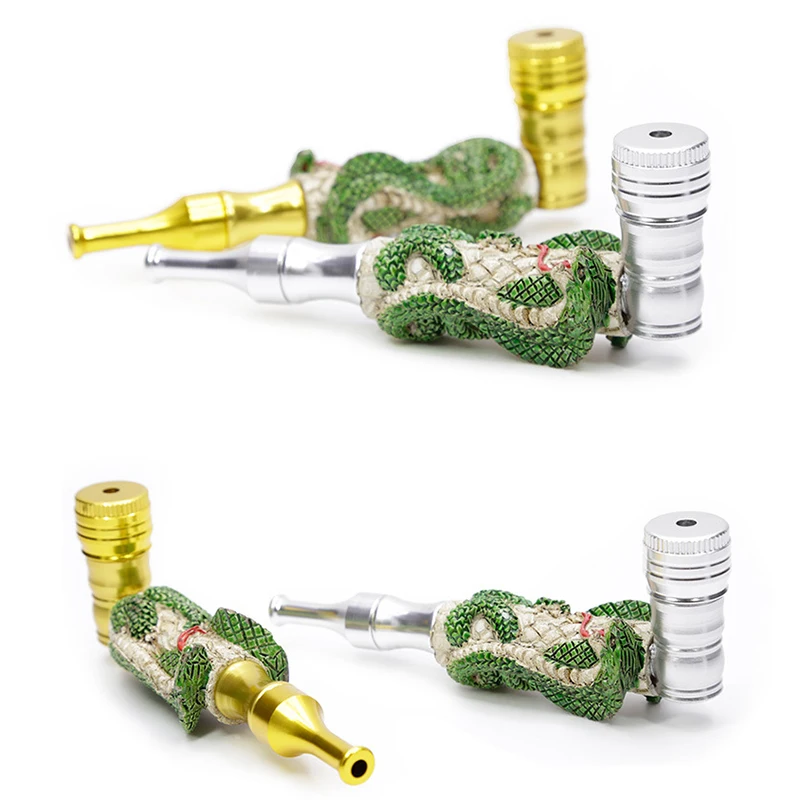 Портативная трубка для курения с цветами и кобрами Модная креативная смоляная