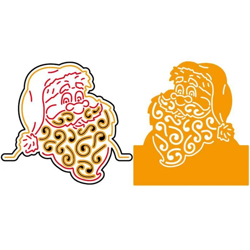 Металлический трафарет с Санта Клаусом для высечки сделай сам Скрапбукинг