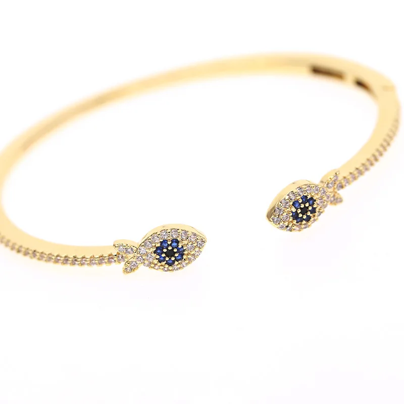 SWOUR Новая мода ювелирные изделия кубический цирконий рыба приносящая удачу дизайн милый разомкнутый браслет на запястье Bijoux для женщин S490