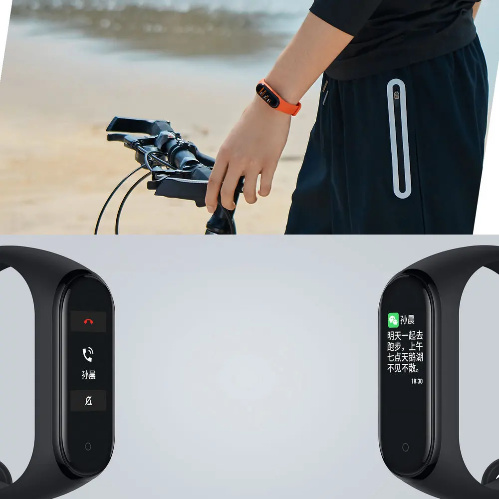 Оригинал 2019 новейший Xiaomi mi Band 4 Smart band браслет сердечного ритма фитнес 135 мАч
