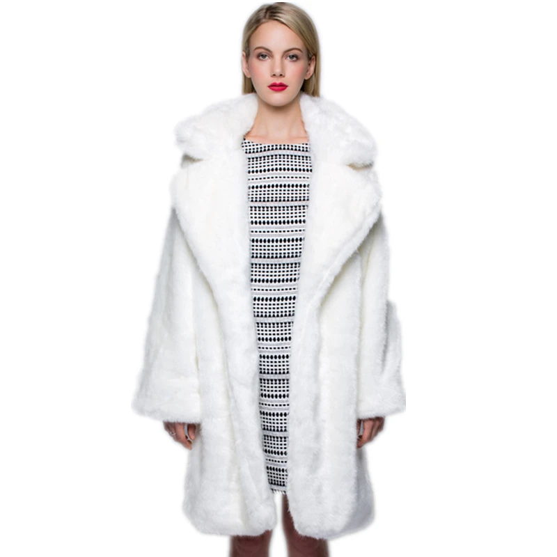 Зимняя официальная верхняя одежда с длинным рукавом шуба из искусственного меха