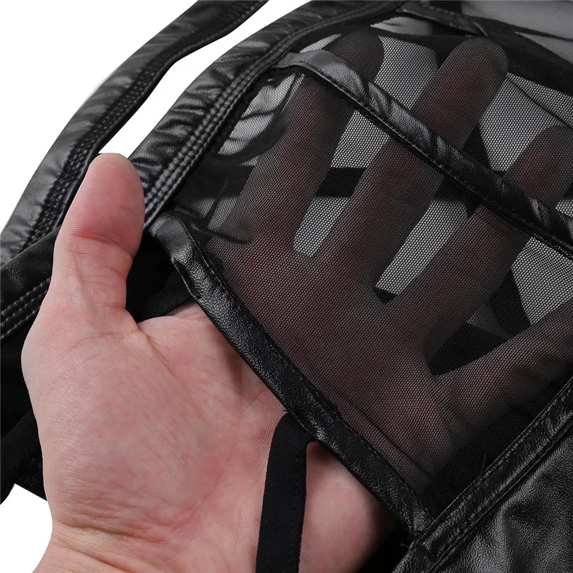 Мужское нижнее белье боксеры из прозрачной сетки и искусственной кожи в стиле