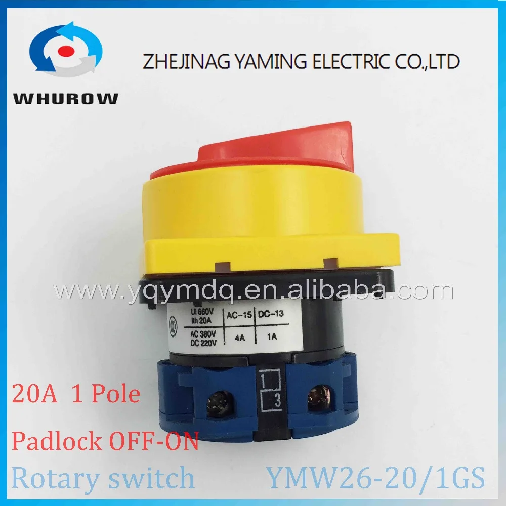 LW26 YMW26 20/1GS поворотный переключатель 2 постион Off на замок 690 В 20A 1 полюс