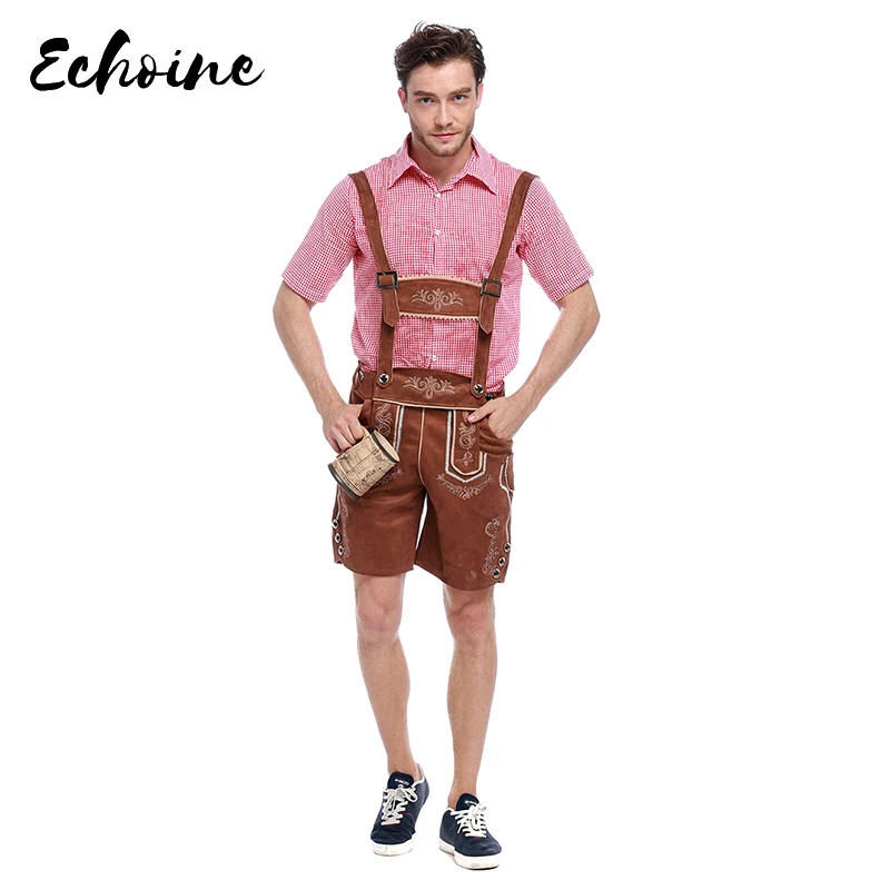 Эхо Взрослый мужской традиционный Октоберфест Костюм Lederhosen Bavarian Octoberfest немецкий