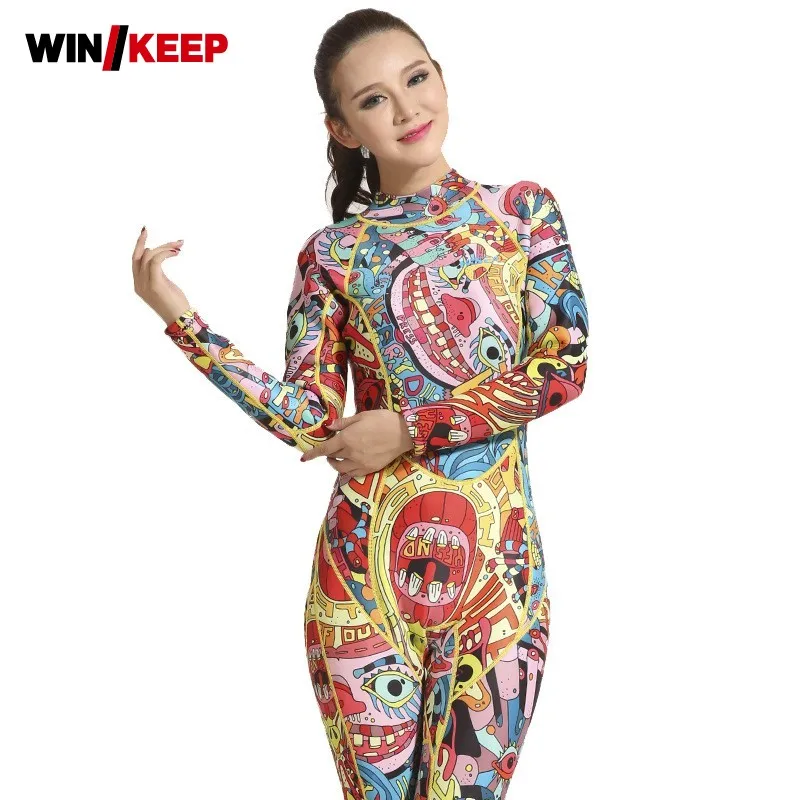 Профессиональный купальник 3 мм Женский Цветной цветочный принт термозащитная