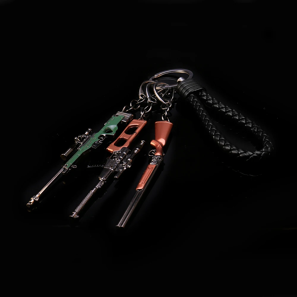Набор брелков для ключей PUBG AWM S686 VSS подвеска в виде оружия брелок для ключей Ювелирная сумка на молнии Шарм llaveros игрушки для ключей для мужчин и мальчиков классный подарок - Цвет: bagpankeyring