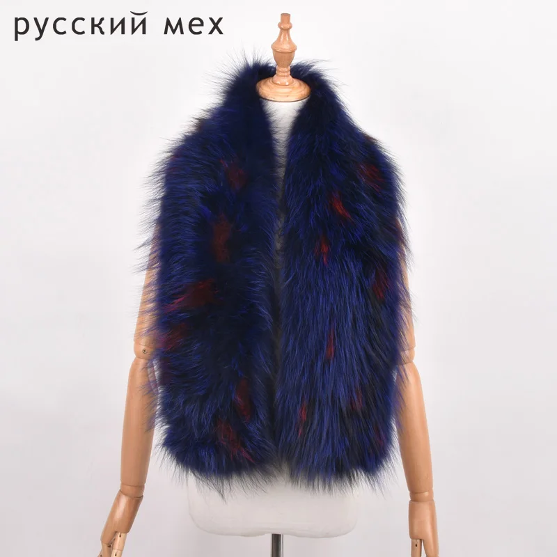 Зимний шарф из натурального Лисьего меха женские шарфы мягкий воротник шаль