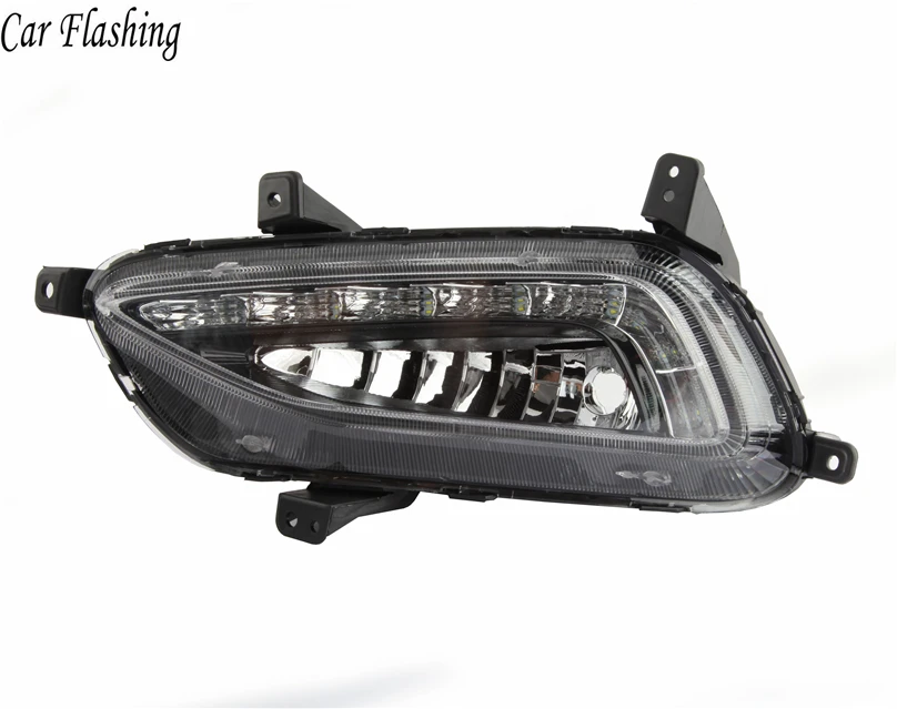 Автомобиль DRL 1 пара для Hyundai Tucson светодиодный Противотуманные фары Дневные ходовые огни Светодиодные лампы DRL автомобильный дневной свет автомобиля мигающий