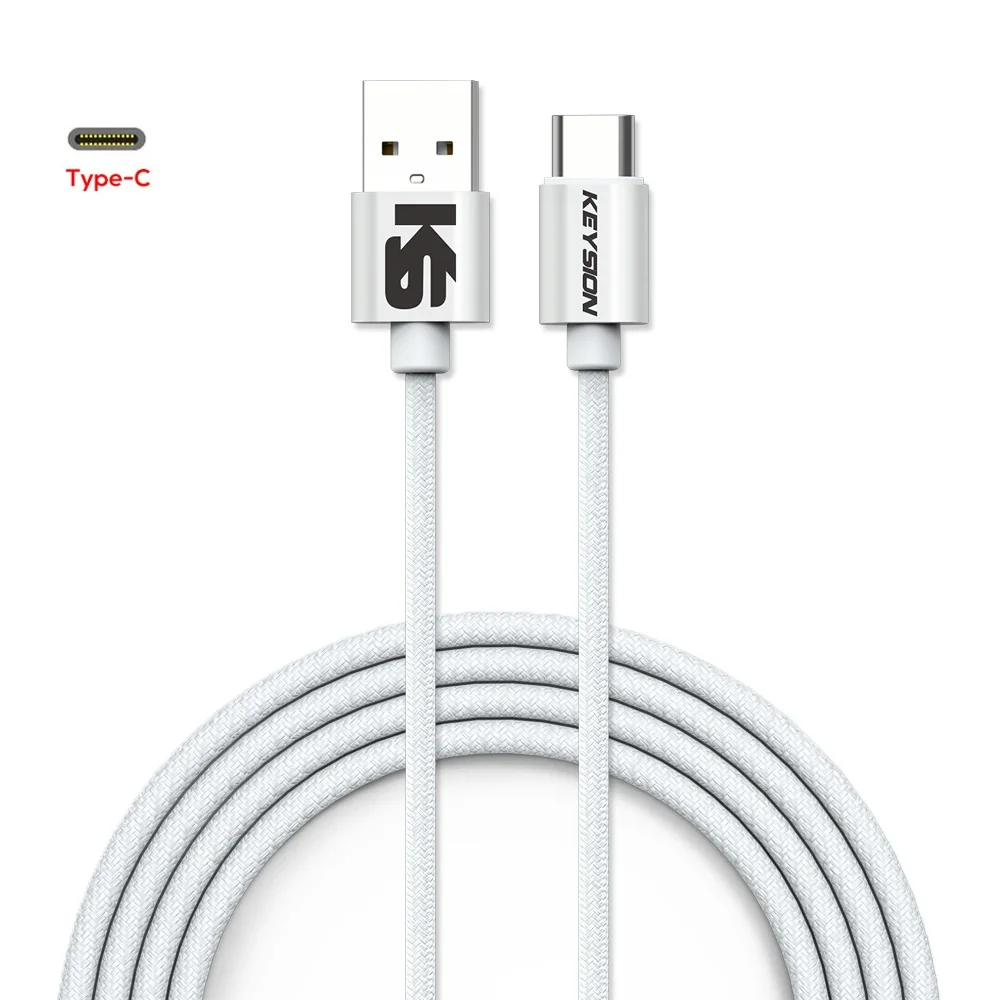 Белый KEYSION usb type-C кабель для Xiaomi Redmi Note 7 mi9 samsung A50 A70 A30 A20 провод для быстрого заряда USB-C шнур для зарядки мобильного телефона - Цвет: Белый