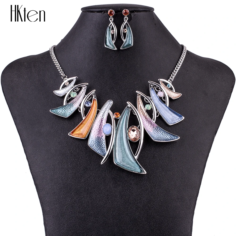 

MS1504780 Модные Ювелирные наборы высокое качество ожерелье наборы для женщин ювелирные изделия Синий Кристалл Смола уникальный дизайн подаро...