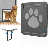 new arrival pet door gate abs multi function pets magnetic door dog innovative gauze window door for cat small medium large dogs