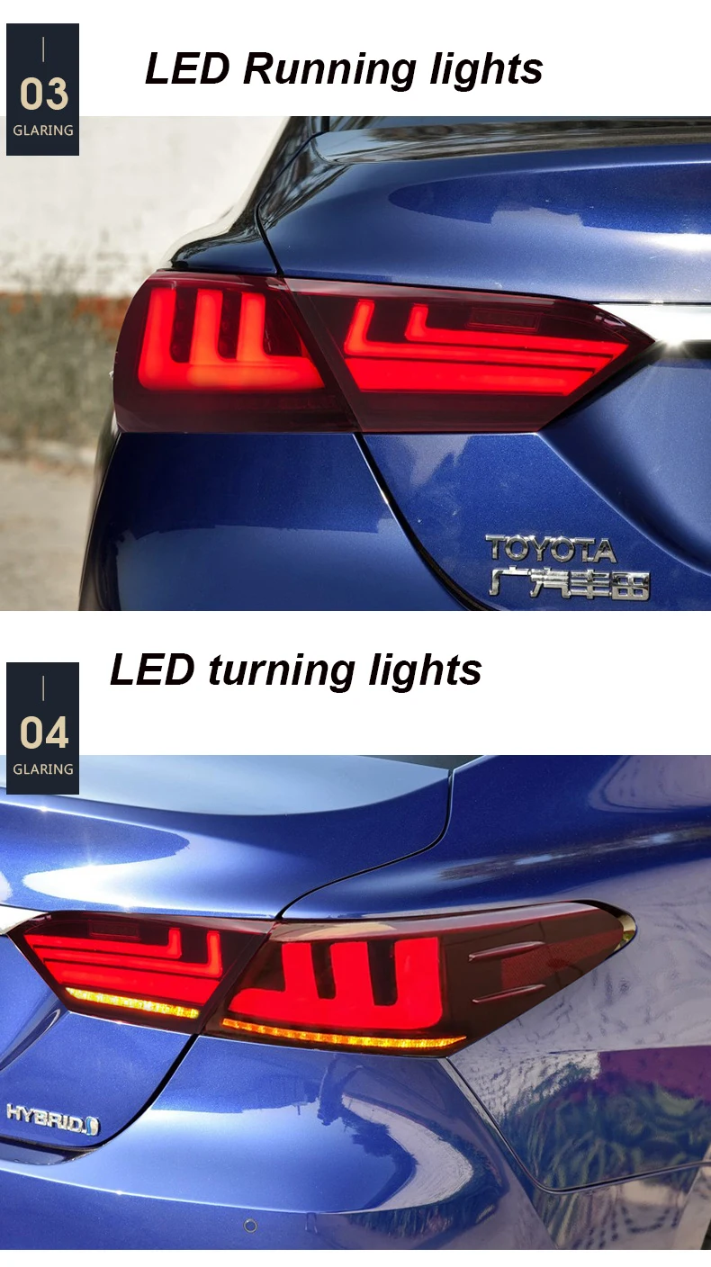 Набор для автостайлинга для Toyota Aurion Camry 18 светодиодный задних сигнальных огней, дизайн светодиодный Camry поворотники, аксессуары лампы светодиодные задние фары Задний фонарь
