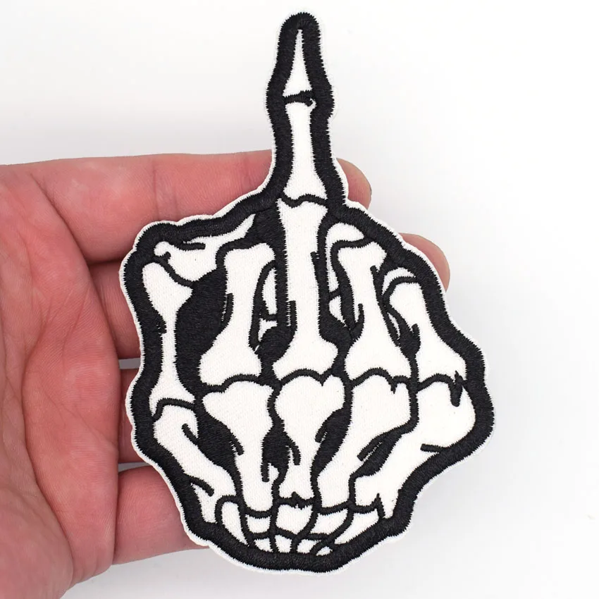 1 шт. нашивка в виде Черепа скелета на пальце утюга нашивках аппликация стиле