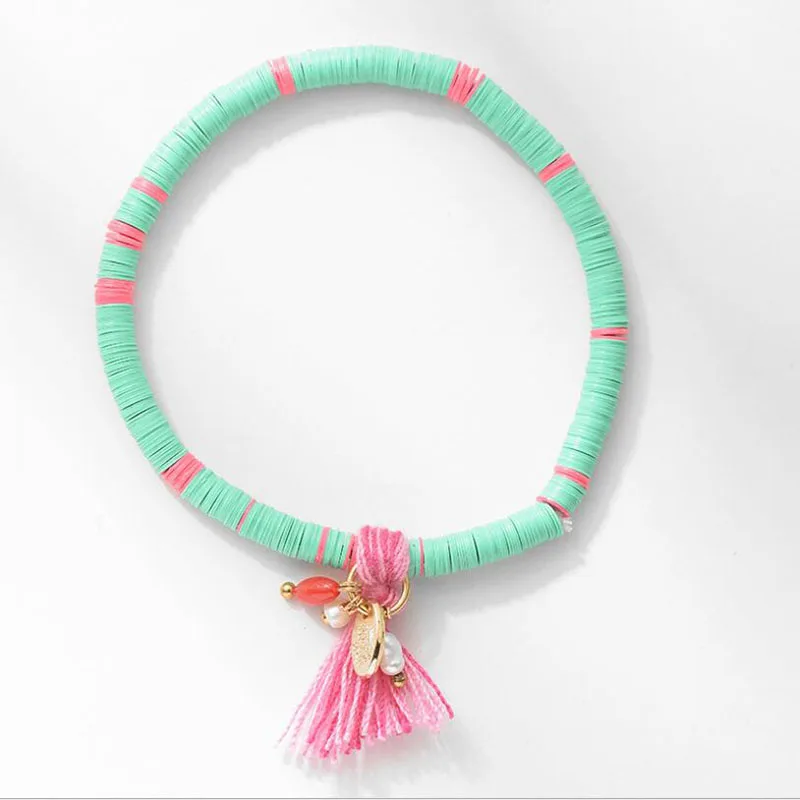 Amaiyllis 2 Pieces/Set Tassel Beads Round Coin Disc Charms Bracelet Bangle For Women Gift Bohemia Strand | Украшения и аксессуары