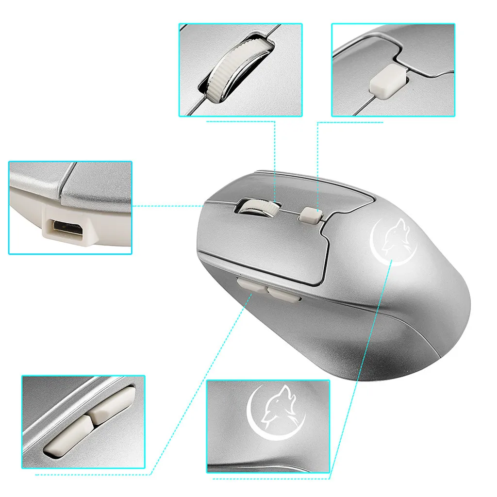 Мышь OMESHIN YWYT G823 2 4 ГГц + Bluetooth перезаряжаемая USB Беспроводная игровая мышь для