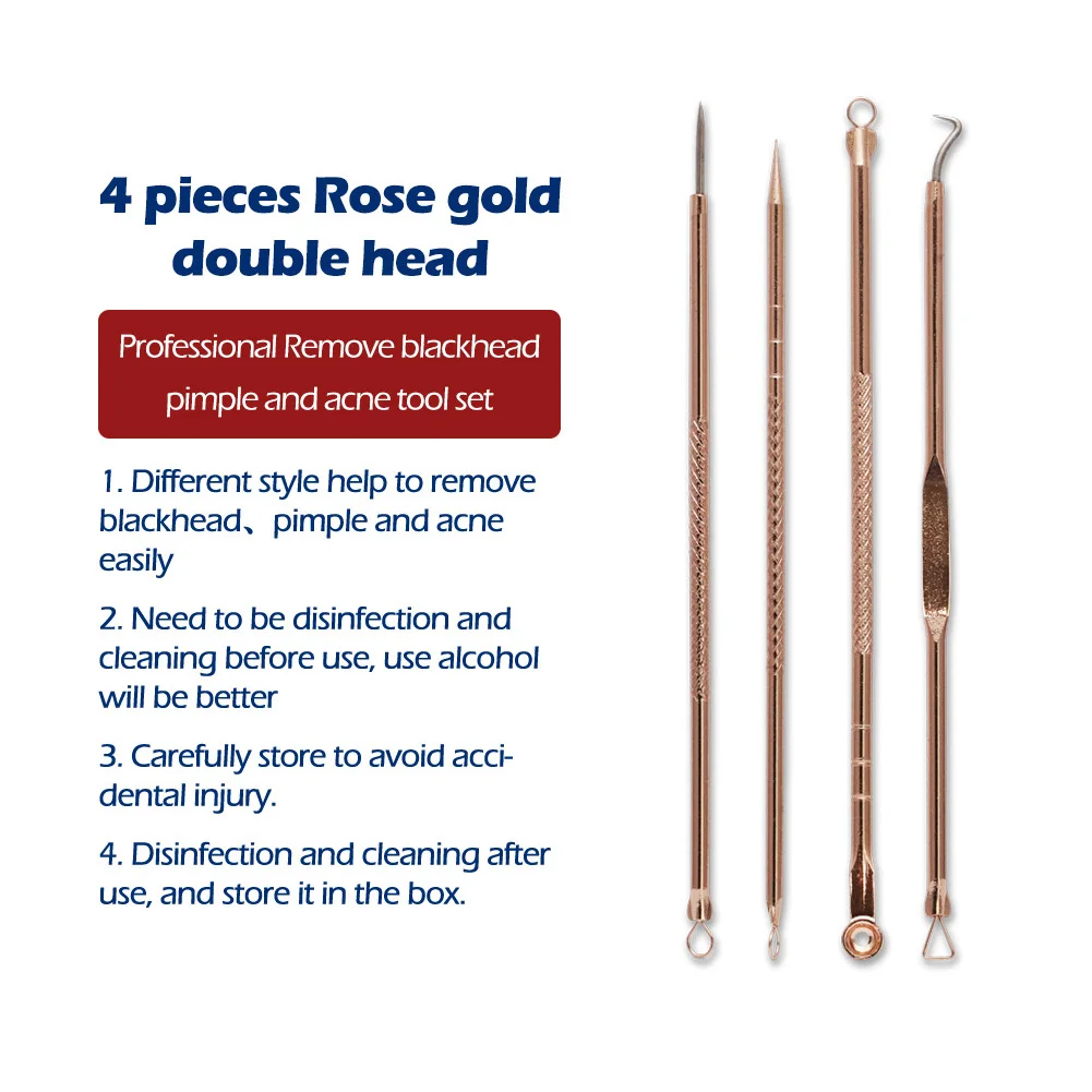Портативный экстрактор акне двойная черная игла для удаления прыщей