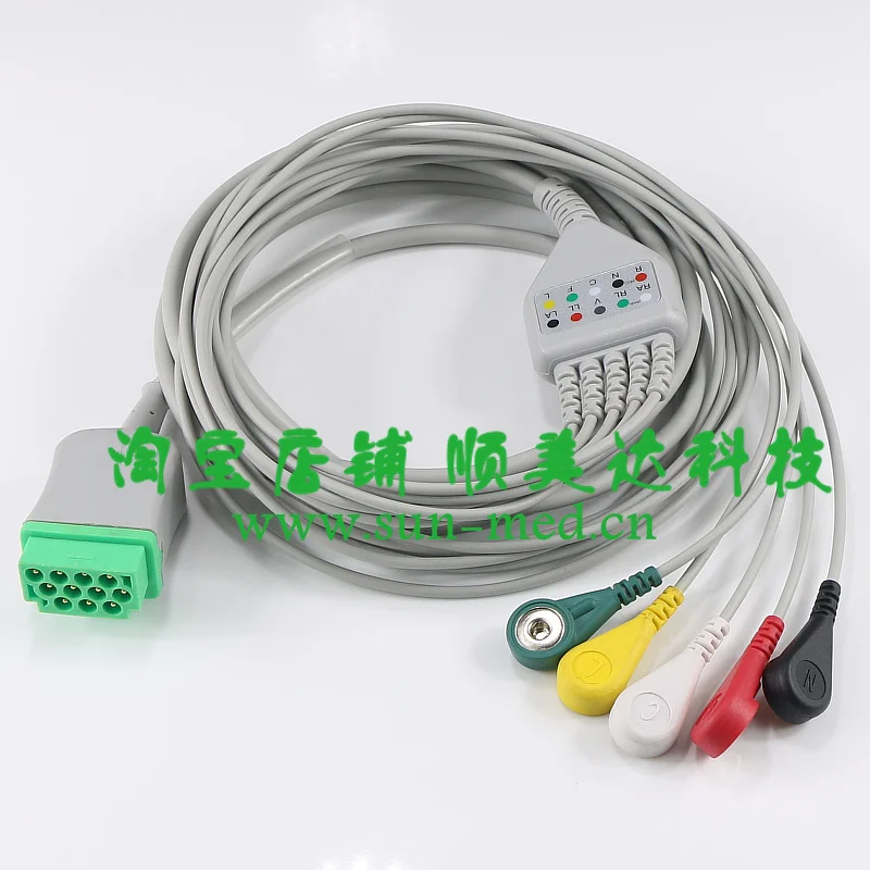 GE Маркетт ЭКГ кабель для Орел Даш Солнечный трамвай монитор пациента 5 приводит