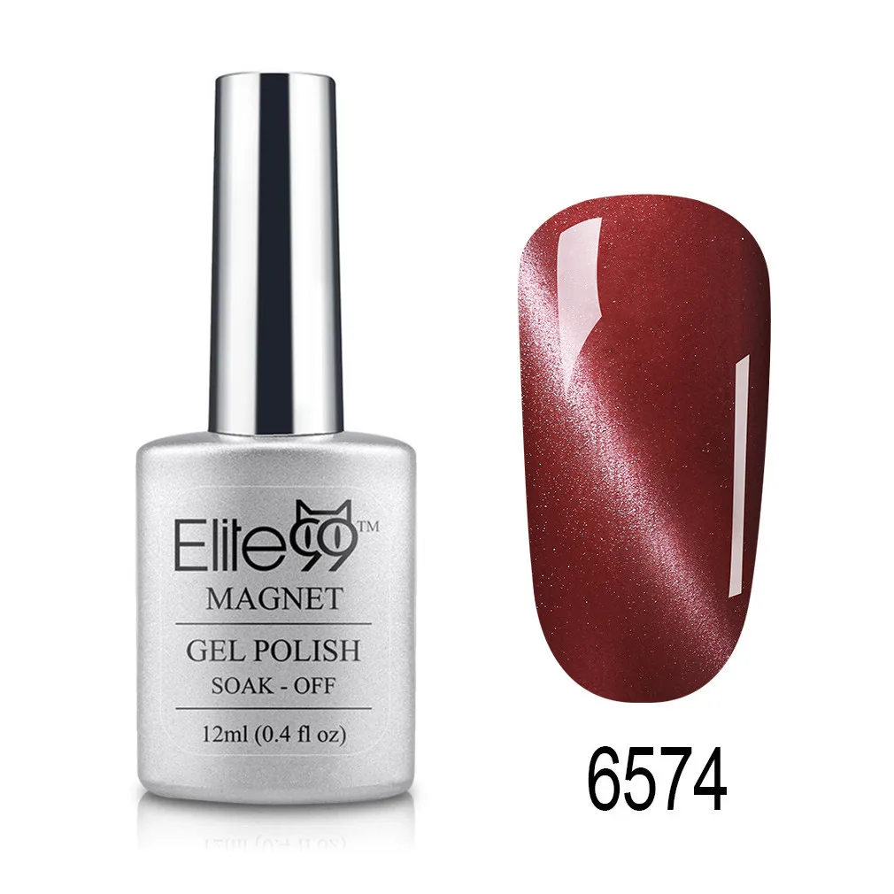 6574 Elite99 12ml Cat Eye Gel Nail Polish Soak Off Magnetic UV Gel Varnish Nail Art Manicure Gel Semi Permanent 3D Effect Gel Lacquer - Цвет: 6574