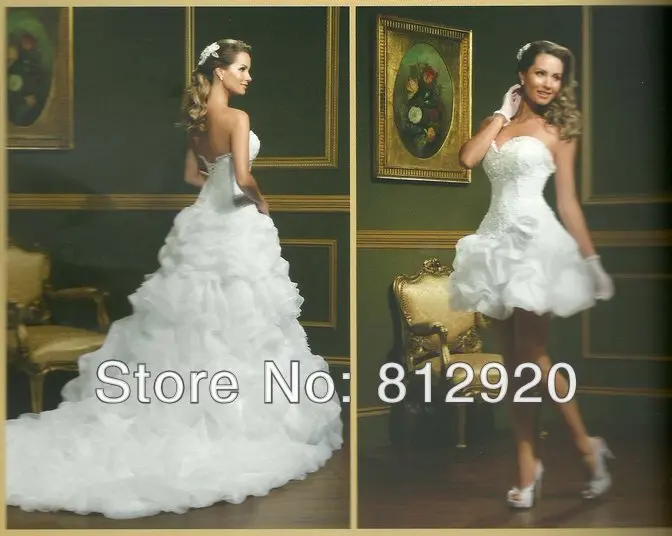 Очаровательное элегантное платье А-силуэта из двух частей органзы с оборками и