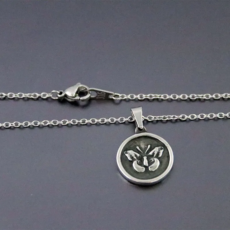 Ожерелье с подвеской-бабочкой из нержавеющей стали 1 шт. | Украшения и аксессуары