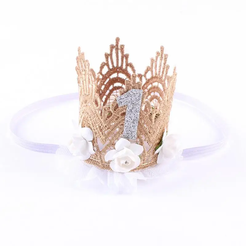 Детские Цветочные резинки для волос с коронами для девочек детские блестящие милые принцесса детская корона аксессуары эластичная лента головной убор вечерние волосы - Цвет: Белый
