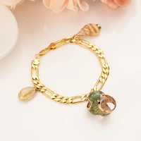 png charm conch shell starfish link bracelet for women gold christmas gifts cute kids girls hand chain jewelry anklets arab gift