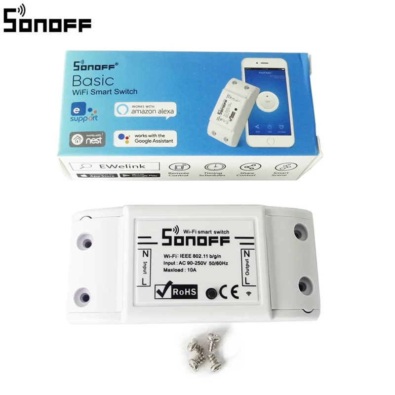 Интеллектуальный выключатель света Sonoff Basic переключатель Wi Fi для