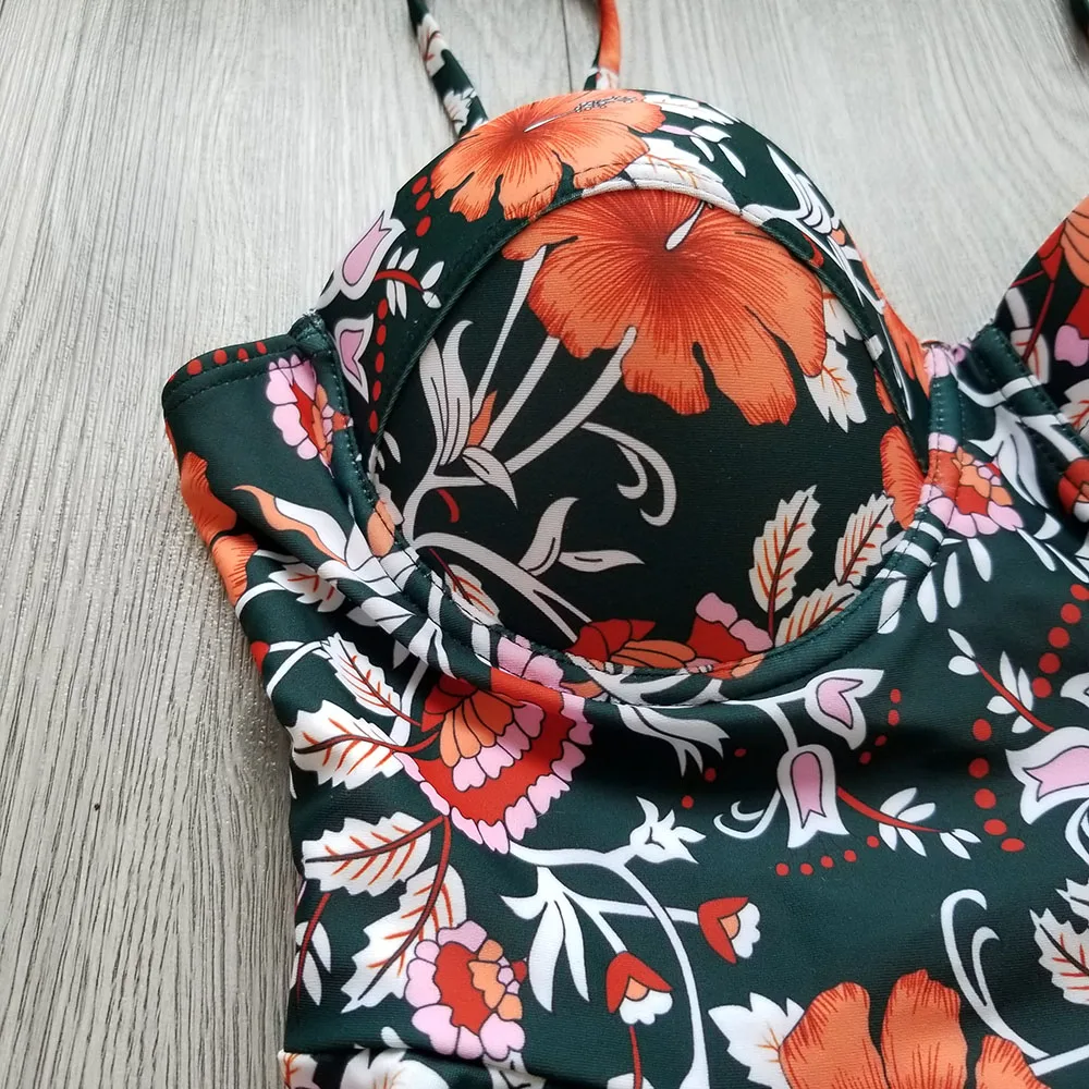 2019 купальник из двух частей женский отжимать танцини винтажный купальный костюм