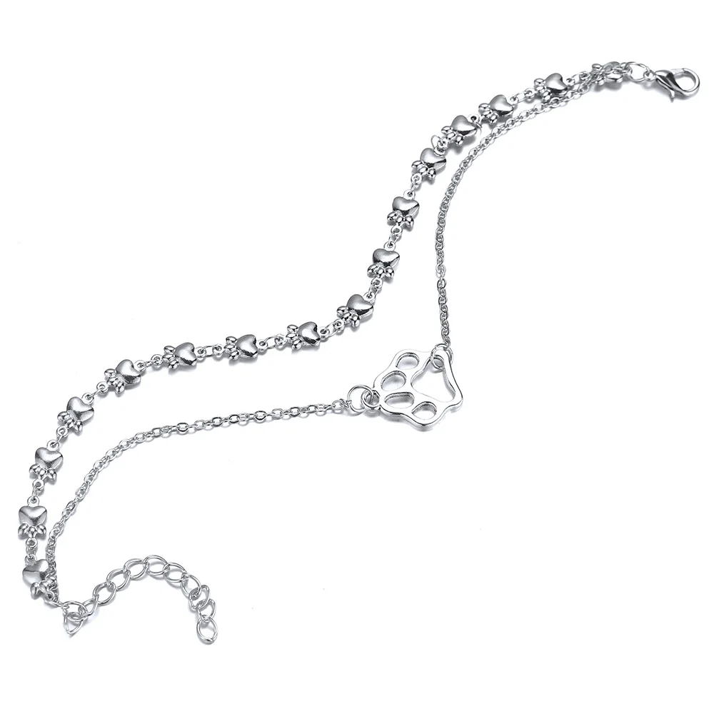 2 Pcs/Set of New Bohemian Anklet Creative Retro Hollow Animal Footprints Multi-layer Set | Украшения и аксессуары