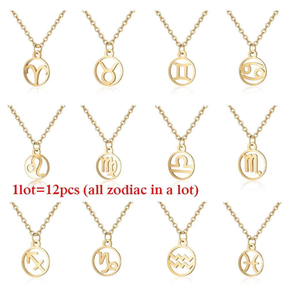 

Ожерелье с подвеской в виде зодиака, 12 шт./лот, 40 см