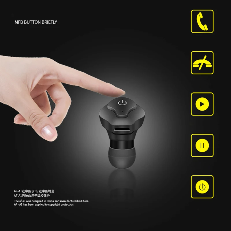 Ubit AF-A1 настоящие беспроводные наушники 2 шт. Спортивные Bluetooth 4 гарнитуры с