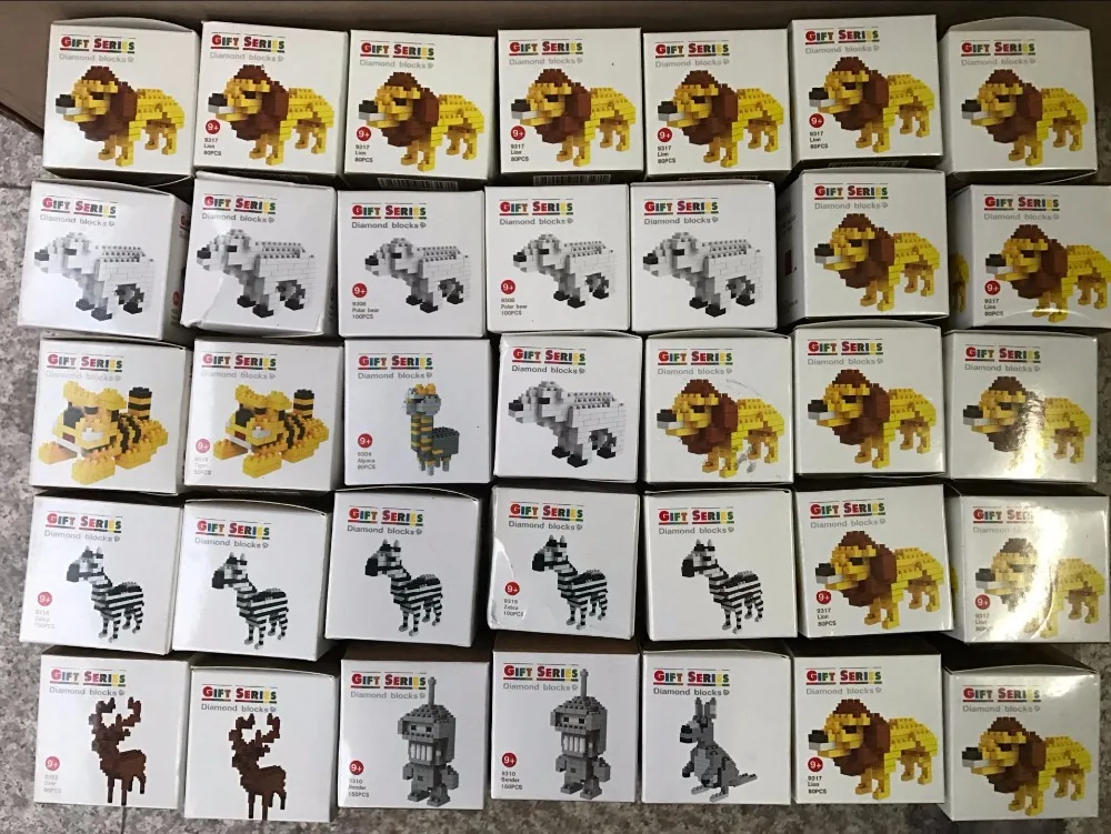 Лоз мини-блоки серии животных строительные игрушки образовательная сборка