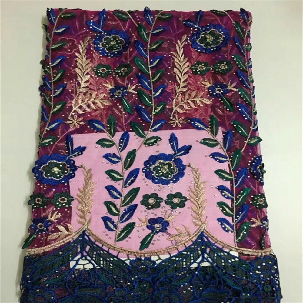 3D Цветочная аппликация Сетка кружевная ткань золотая линия гипюр тесьма с