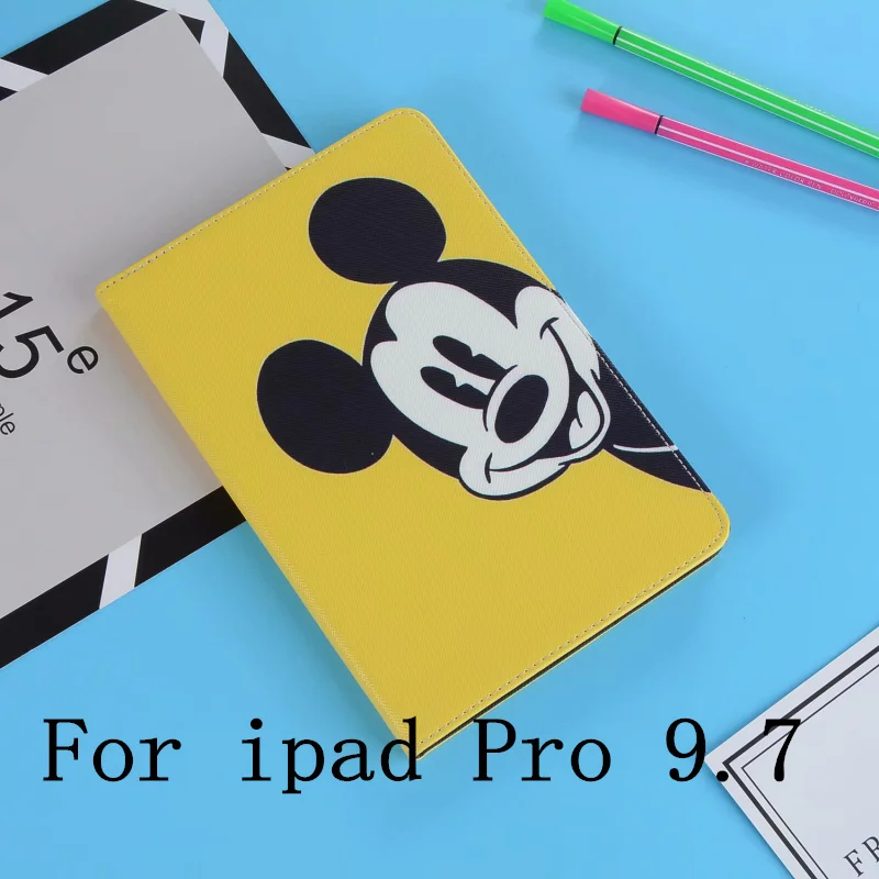 Чехол для iPad Pro 9,7 из для iPad Pro 10,5 кожи, мягкий чехол для Air 1 2 с изображением милой собаки Микки Стива дораэмона миньонов - Цвет: Серебристый