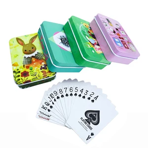 Новый Одежда высшего качества жестяная коробка ПВХ Мост Покер Водонепроницаемый пластиковые Техасский Холдем игральные карты творческий мультфильм игровой с узором подарки