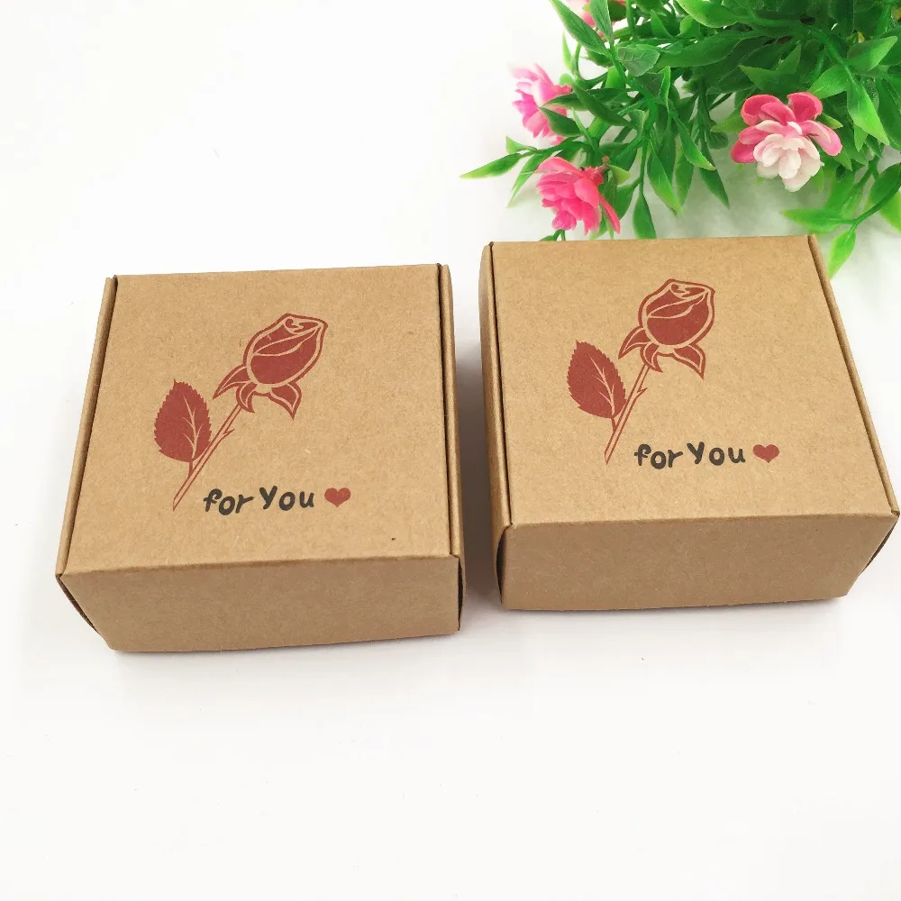200pcs/lot brown paper packaging Foldable cardboard box,white paper gift packaging box,brown craft paper box
