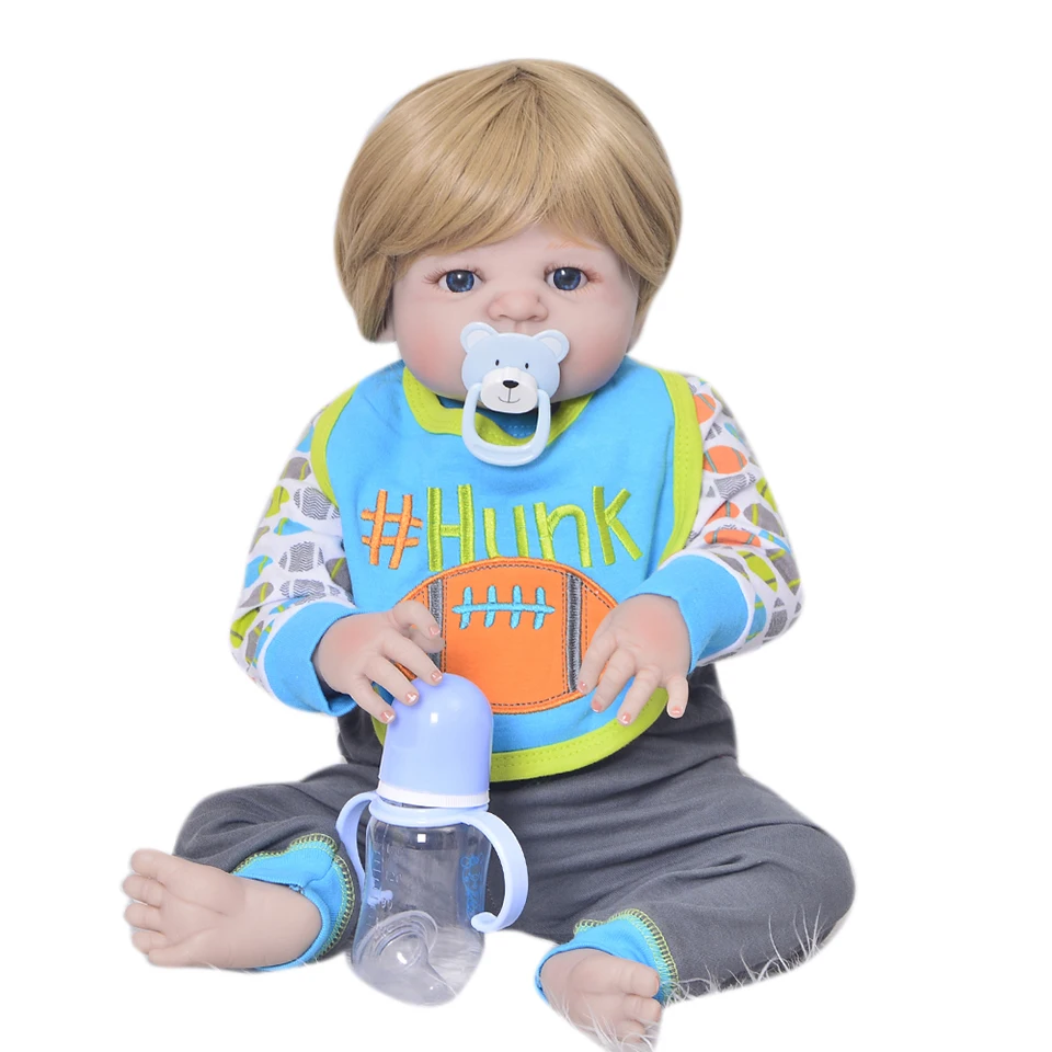 Latest unique 55cm Silicone Reborn boy Boneca Realista Super handsome Baby Dolls For girls Birthday Gift Bebes toy | Игрушки и хобби