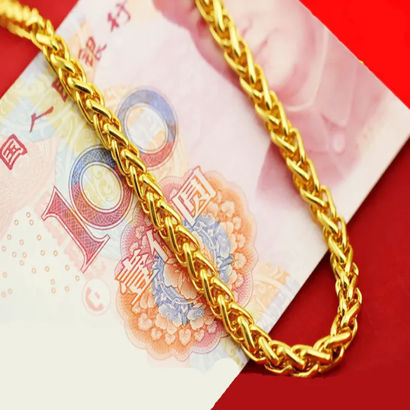Ожерелье с золотым покрытием Для мужчин властная моделирование 24k Золотая