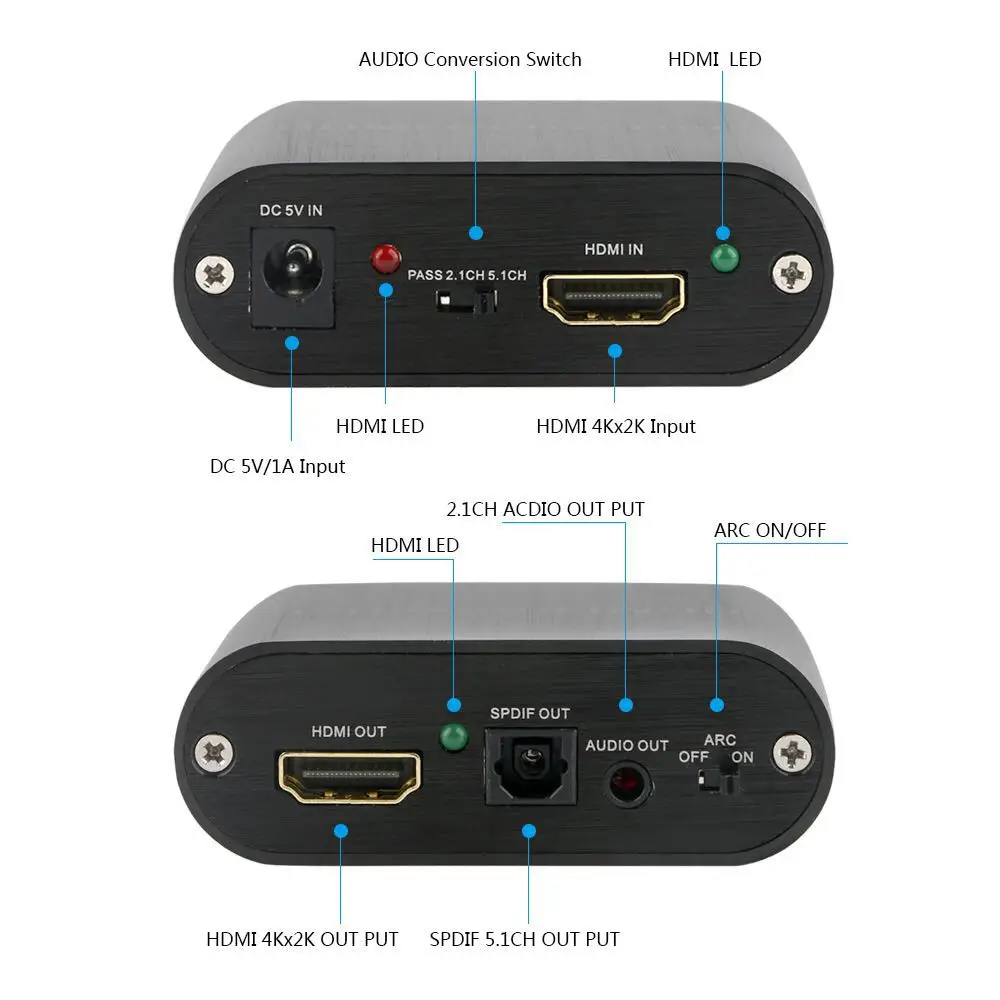 HDMI аудио экстрактор 4K 60 Гц 5 1 ARC сплиттер к оптический TOSLINK SPDIF | Электроника