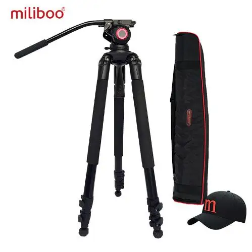 Miliboo MTT701A/B portable aluminum tripod for professional camcorder / video camera / DSLR tripod, with hydraulic ball head  - buy with discount