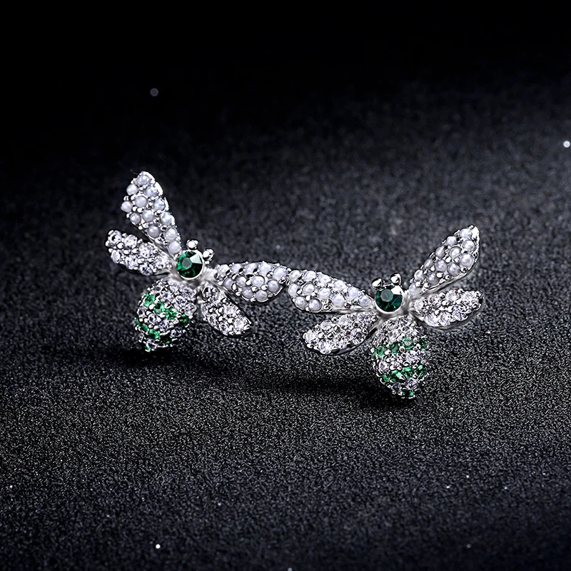 Новинка 2018 медный кристалл серебряный цвет пчела насекомое маленькие