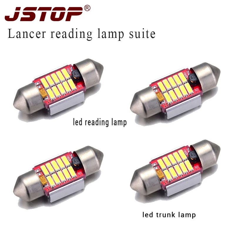 JSTOP 4 шт./компл. Lancer супер яркие светодиодные фонари 31 мм led festoon canbus 12V багажник свет